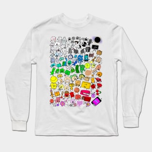 BFDI Inanimate Insanity All Characters (Transparent) Long Sleeve T-Shirt